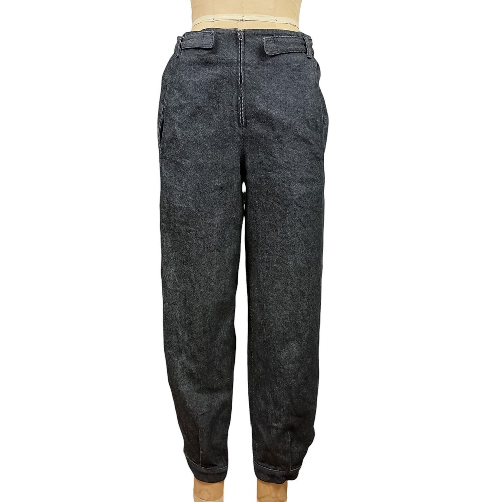 Zero Maria Cornejo Barrel Leg Jeans Indigo High Waist Avant Garde Cuffed Size 2